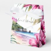 熱帯ビーチ結婚式の恩恵パーソナライズされた フェイバーボックス (正面サイド)