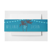 熱帯ビーチ結婚式の招待状用帯