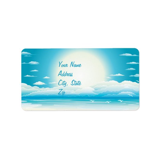 熱帯ビーチ結婚式エイブリラベル ラベル (正面)