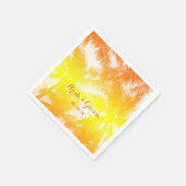 熱帯ビーチ結婚式ゴールデンパームツリーズ スタンダードカクテルナプキン (角)