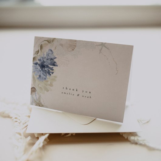 熱帯ビーチ結婚式サンキューカード サンキューカード