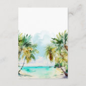 熱帯ビーチ結婚式ハネムーン基金 エンクロージャーカード (裏面)