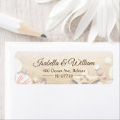 熱帯ビーチ結婚式ヒトデの住所 ラベル (インサイチュ)