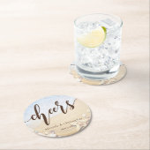 熱帯ビーチ結婚式ヒトデの夏 ラウンドペーパーコースター (インサイチュ)