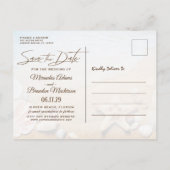 熱帯ビーチ結婚式ヒトデ保存日 案内ポストカード (裏面)