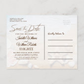 熱帯ビーチ結婚式ヒトデ保存日 案内ポストカード (裏面)