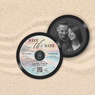 熱帯ビーチ結婚式保存日付ミュージシャンQR セーブザデート