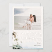 熱帯ビーチ結婚式写真 サンキューカード (裏面)