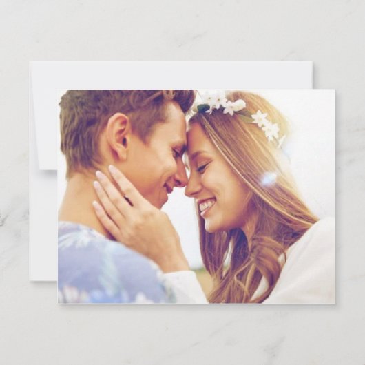 熱帯ビーチ結婚式写真 案内状 (裏面)