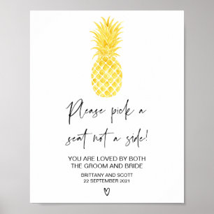 熱帯ビーチ結婚式座席表の記号 ポスター