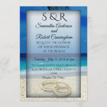 熱帯ビーチ結婚式招待状