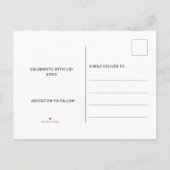 熱帯ビーチ結婚式水彩 案内ポストカード (裏面)