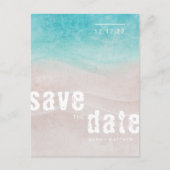 熱帯ビーチ結婚式水彩 案内ポストカード (正面)