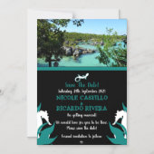 熱帯ビーチ結婚式磁気保存日 マグネット招待状 (正面)