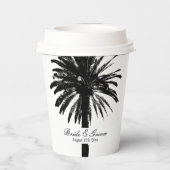 熱帯ビーチ結婚式紙コーヒーカップ 紙コップ (裏面)