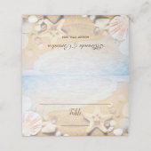 熱帯ビーチ結婚式表の割り当て プレイスカード (外部開封)