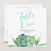 熱帯ビーチ結婚式表番号 招待状 (正面/裏面)