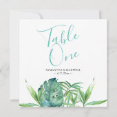 熱帯ビーチ結婚式表番号 招待状 (裏面)