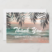 熱帯ビーチ結婚式 サンキューカード (正面)