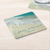 熱帯ビーチ結婚式 スクエアペーパーコースター (アングル)