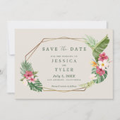 熱帯ビーチ結婚式 セーブザデート (正面)