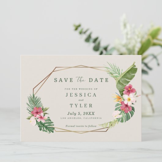 熱帯ビーチ結婚式 セーブザデート (スタンド正面)