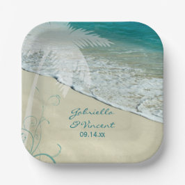 熱帯ビーチ結婚式 ペーパープレート