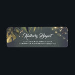 熱帯ビーチ結婚式 ラベル<br><div class="desc">手のひらと糸が海辺の結婚住所 シール</div>