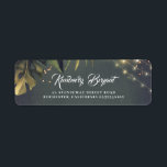 熱帯ビーチ結婚式 ラベル<br><div class="desc">手のひらと糸が海辺の結婚住所 シール</div>