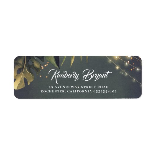 熱帯ビーチ結婚式 ラベル (正面)