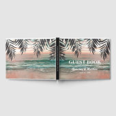 熱帯ビーチ結婚式 |光源の文字列 ゲストブック (全面)