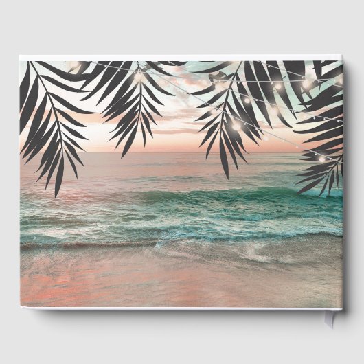 熱帯ビーチ結婚式 |光源の文字列 ゲストブック (裏面)