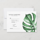 熱帯ビーチ結婚式RSVPエンクロージャ挿入 出欠カード (裏面)