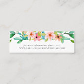 熱帯ビーチ結婚式Webサイトカード スキニー名刺 (正面)