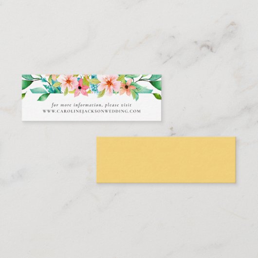 熱帯ビーチ結婚式Webサイトカード スキニー名刺 (正面/裏面)