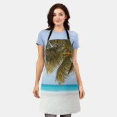 熱帯ビーチ背景 エプロン (着用した状態)