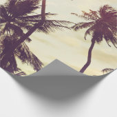 熱帯ビーチ背景（ヤシの木がシルエットになったもの） ラッピングペーパー (角)