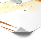 熱帯ビーチ花模様結婚の歓迎看板ポスター ポスター (角)