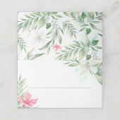 熱帯ビーチ花行き先結婚式 プレイスカード (外部開封)