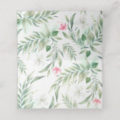 熱帯ビーチ花行き先結婚式 プレイスカード (内部開封)