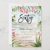 熱帯ビーチ蘭60歳の誕生日パーティー 招待状 (正面)