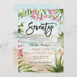 熱帯ビーチ蘭70th誕生日パーティー 招待状