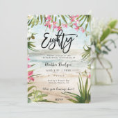 熱帯ビーチ蘭80歳の誕生日パーティー 招待状 (スタンド正面)