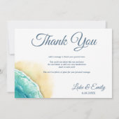 熱帯ビーチ行先結婚式 サンキューカード (裏面)