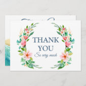 熱帯ビーチ行先結婚式 サンキューカード (正面/裏面)