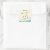 熱帯ビーチ行先結婚式 スクエアシール (バッグ)