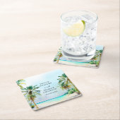 熱帯ビーチ行先結婚式 スクエアペーパーコースター (インサイチュ)