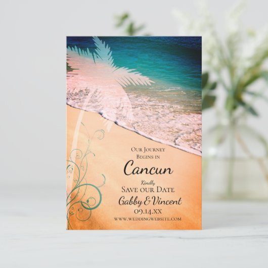 熱帯ビーチ行先結婚式 セーブザデート (スタンド正面)