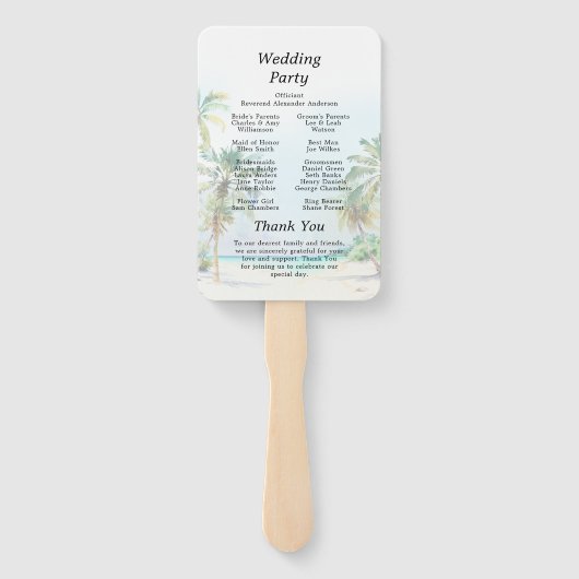 熱帯ビーチ行先結婚式 ハンドファン (裏面)