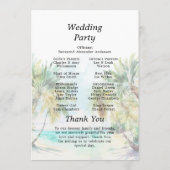 熱帯ビーチ行先結婚式 プログラム (裏面)